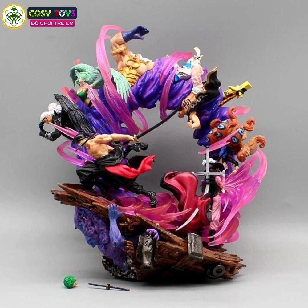 Mô hình OnePiece - Zoro và những bại tướng - cao 23cm - nặng 1kg7 - FULL BOX - phụ kiện có 2 đầu + 4 kiếm , Figure OnePiece - có vỏ hộp màu