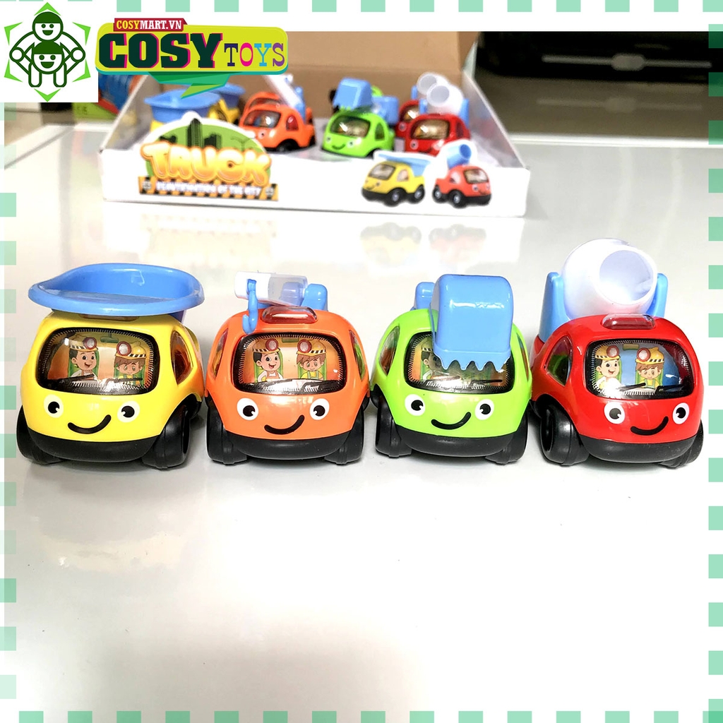 Xe công trường đủ sắc màu (set 04 xe)