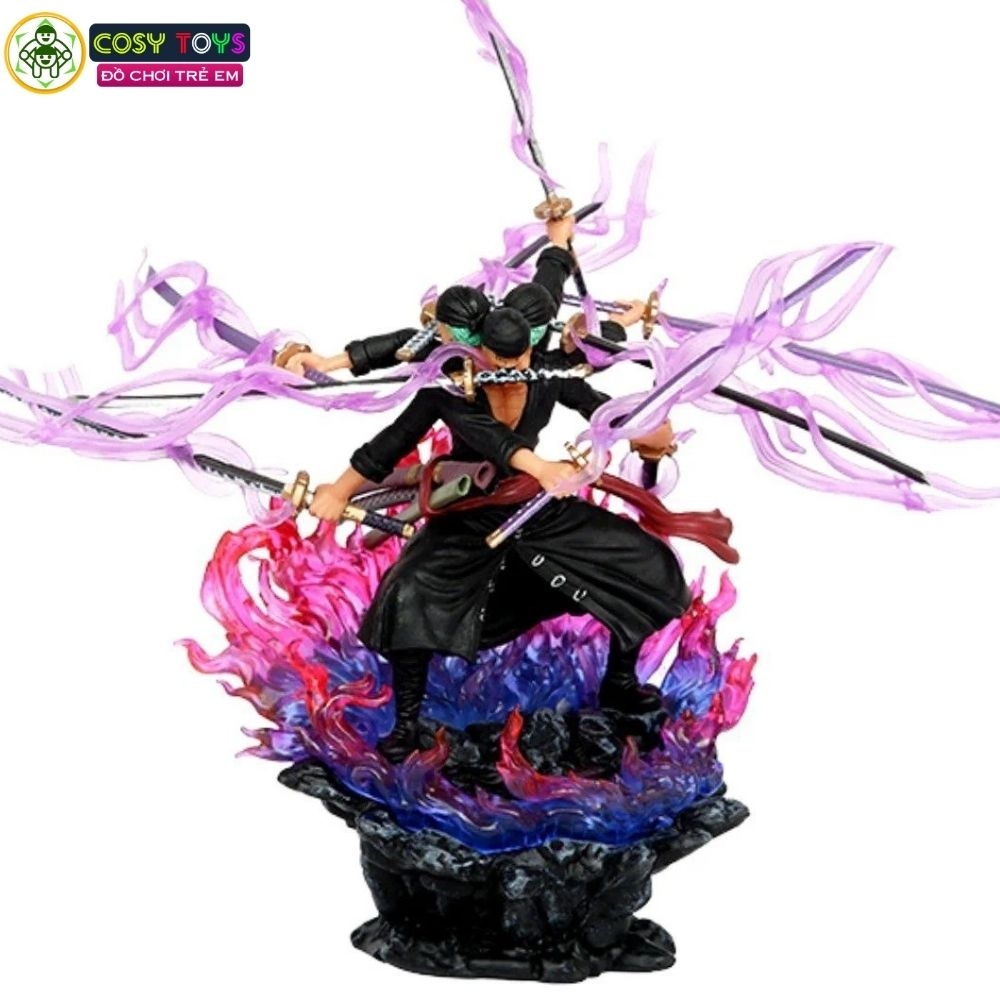 Mô hình OnePiece - Zoro Asura 3 đầu 6 tay siêu ngầu bản nhỏ - cao 24cm nặng 360gram - Figure OnePiece - Hộp màu