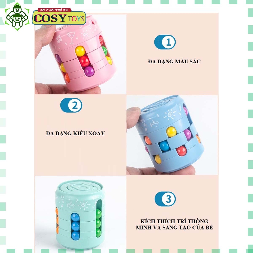 Hộp rubik lon bằng bi nhựa đủ màu nhiều kiểu ghép khác nhau cho bé