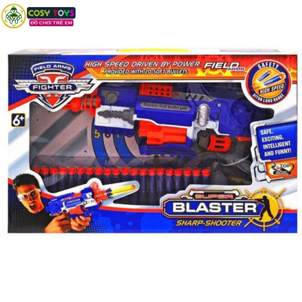 Đồ chơi sung bắn xốp dính liên thanh bằng pin cho bé