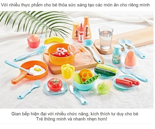 ĐỒ CHƠI MÔ HÌNH NHÀ BẾP CỠ LỚN VỚI 42 CHI TIẾT KÈM DỤNG CỤ NẤU ĂN, HIỆU ỨNG NHẠC, ĐÈN CAO CẤP CHO BÉ