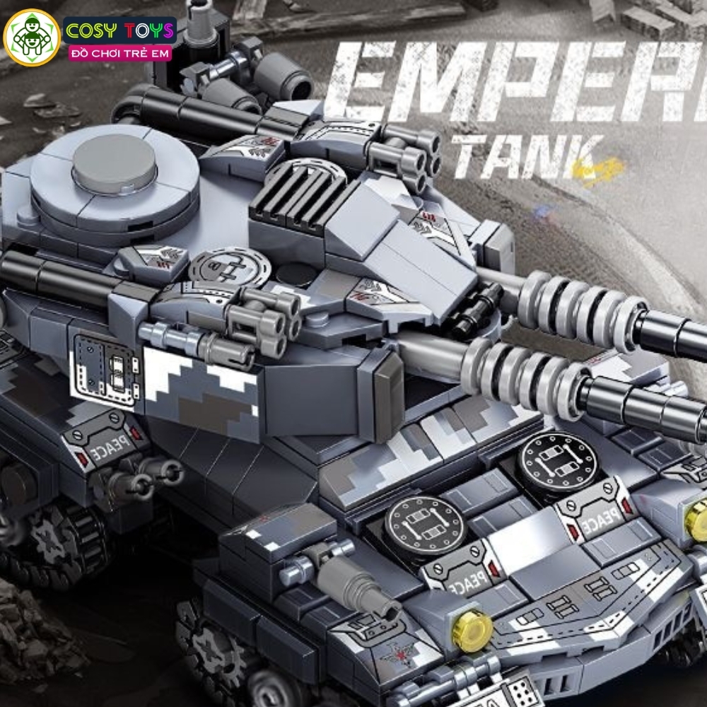 Đồ chơi lắp ghép xếp hình xe tăng hai nòng 8 trong 1 với nhiều mẫu xe nhỏ 796 chi tiết