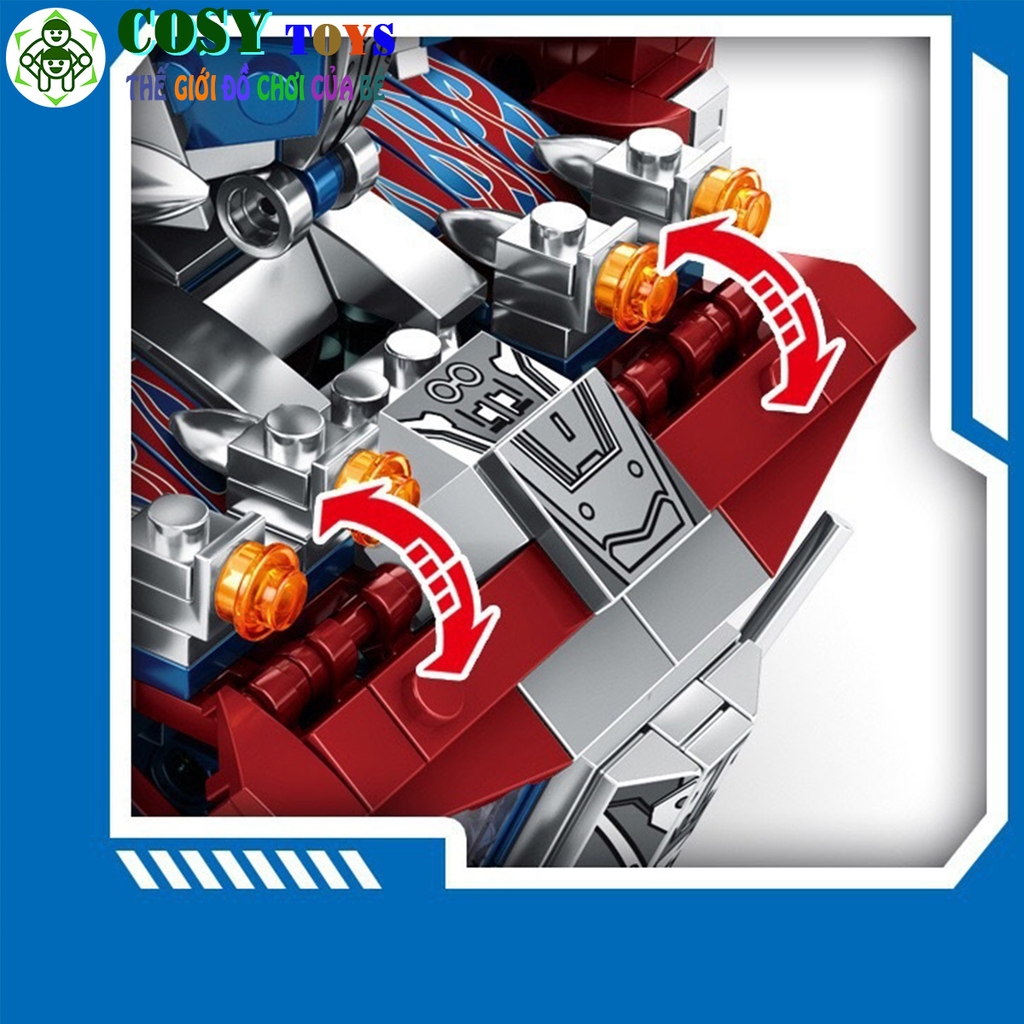 Đồ chơi xếp hình mô hình để bàn của Robot biến hình Transformers Optimus Prime với hơn 425 mảnh ghép
