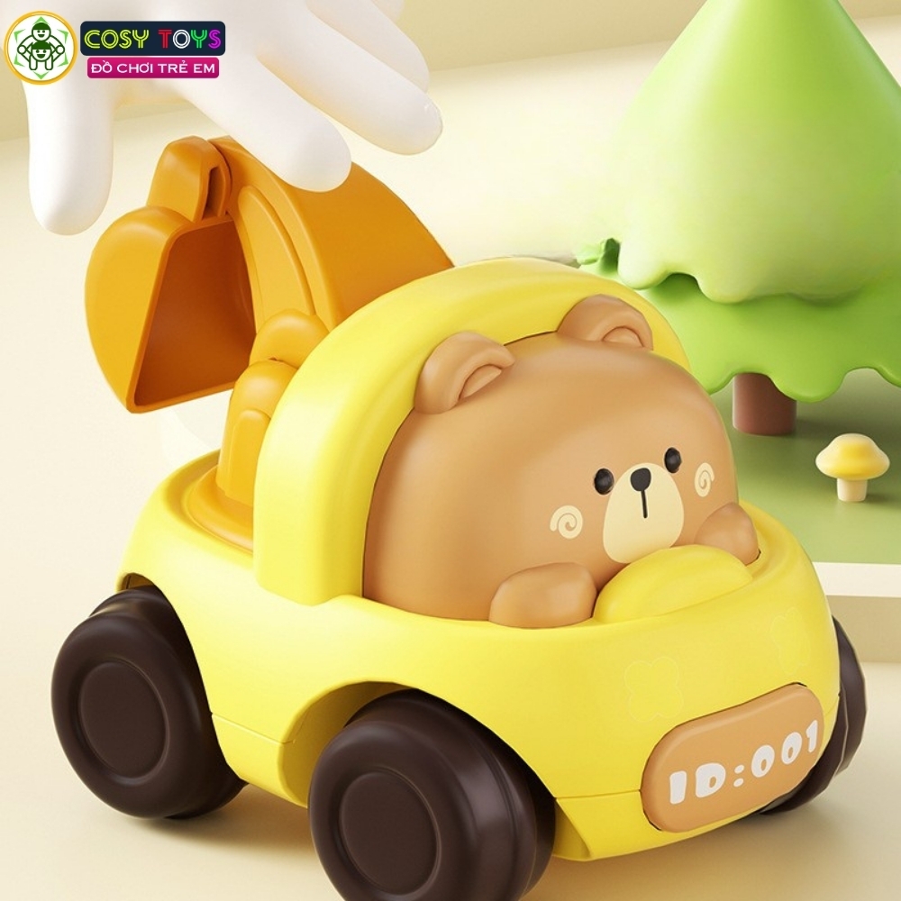 Đồ chơi mô hình 4 xe ô tô hoạt hình chạy trớn cho bé từ 3 tuổi