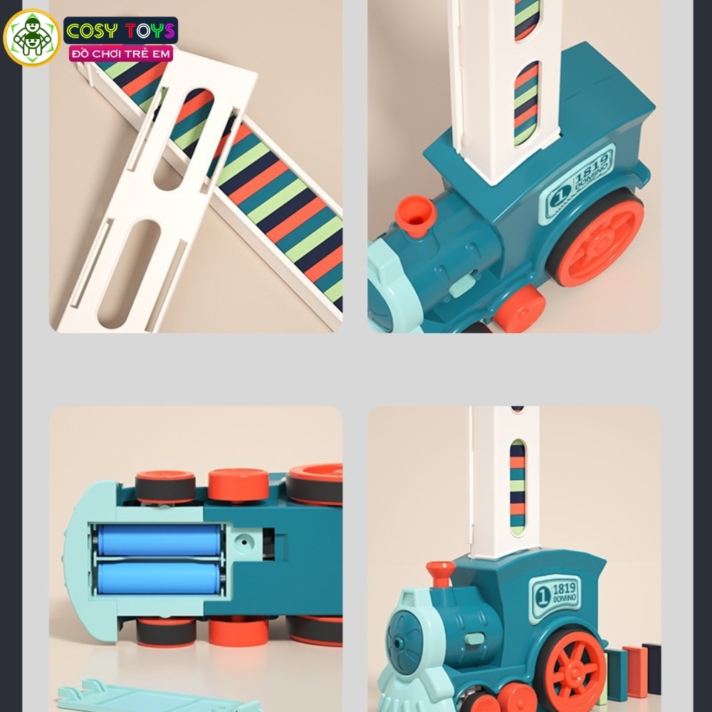 Đồ chơi xe lửa xếp domino với nhiều mẫu tàu cho bé