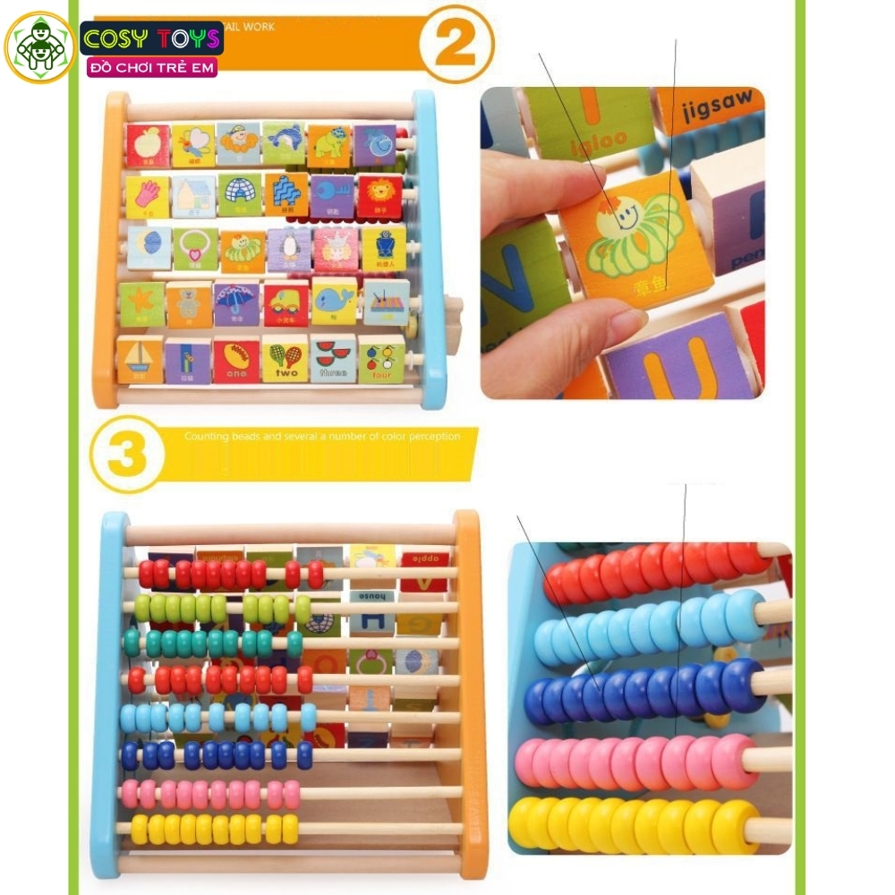 Đồ chơi tam giác trí tuệ bằng gỗ với nhiều kiểu chơi kích thích sáng tạo và tư duy cho bé