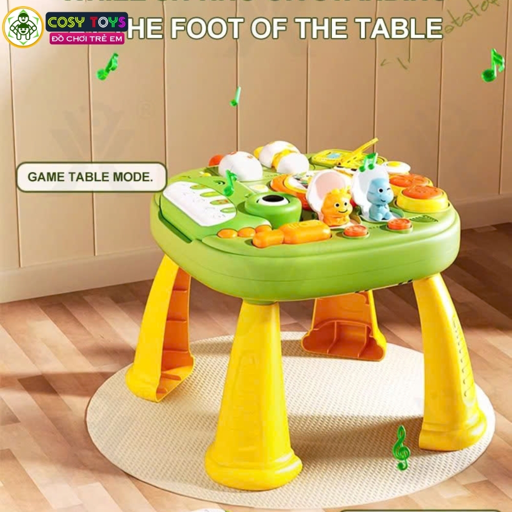 Bàn học đồ chơi bận rộn đa chức năng vui nhộn mẫu khủng long xanh dành cho các bé từ 3 tuổi trở lên