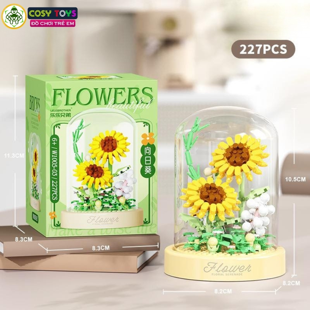 Đồ chơi lắp ghép xếp hình đóa hoa nghệ thuật (mẫu mới) đủ màu sắc với 168-308 chi tiết