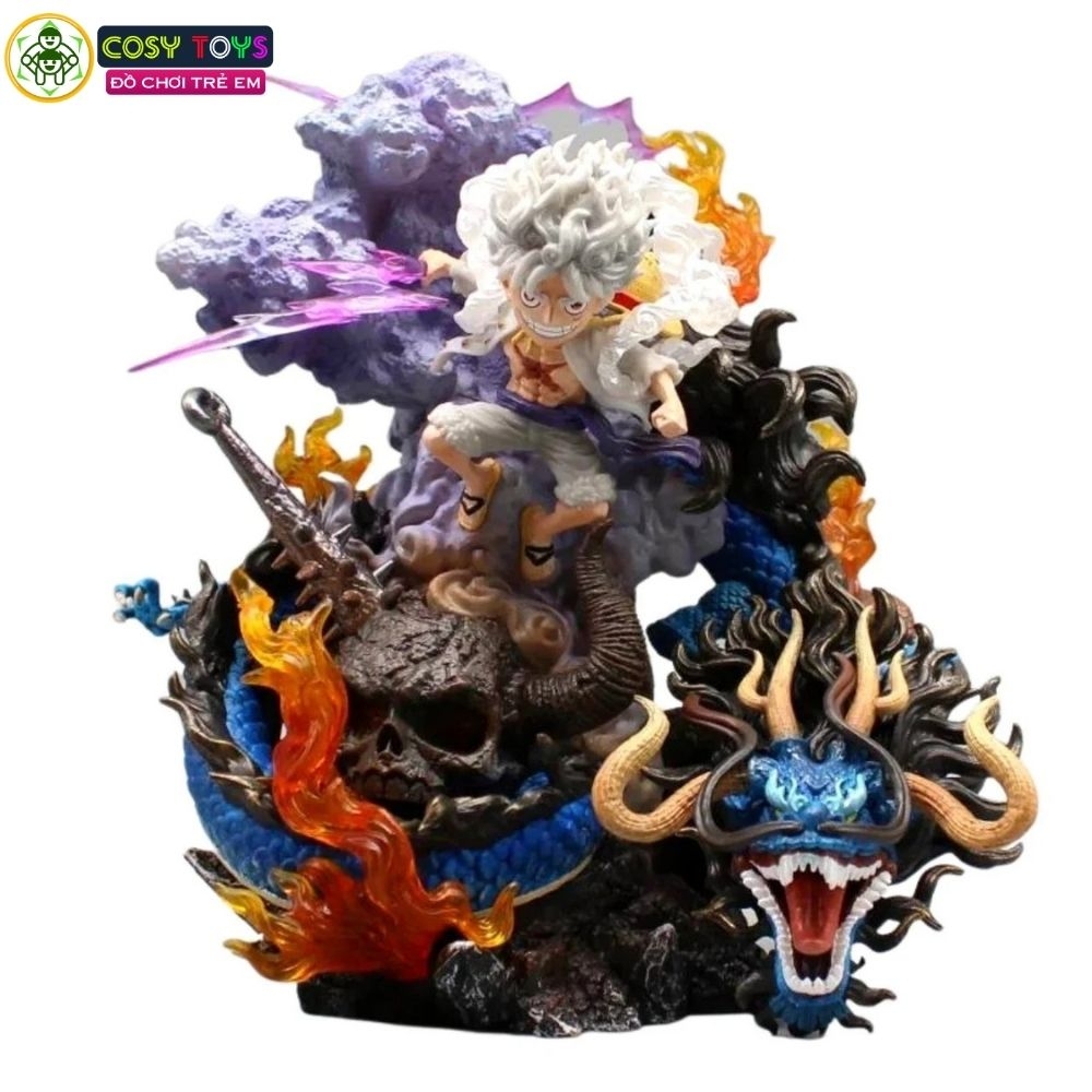 Mô hình OnePiece - Luffy Gear 5 đại chiến Kaido - cao 21cm - nặng 1kg , Figure OnePiece - có hộp màu