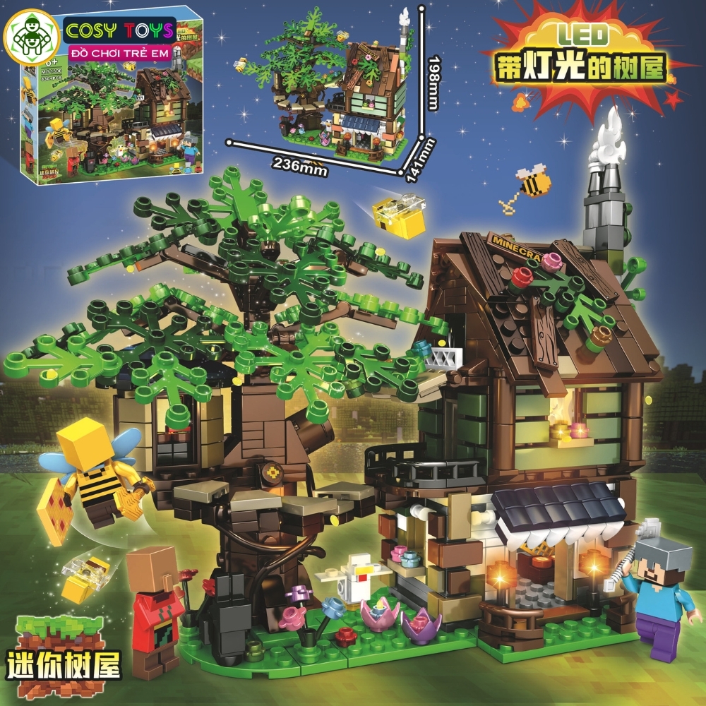 Đồ chơi lắp ghép xếp hình my world cửa hàng trong rừng cỡ lớn cao cấp với 830 mảnh ghép