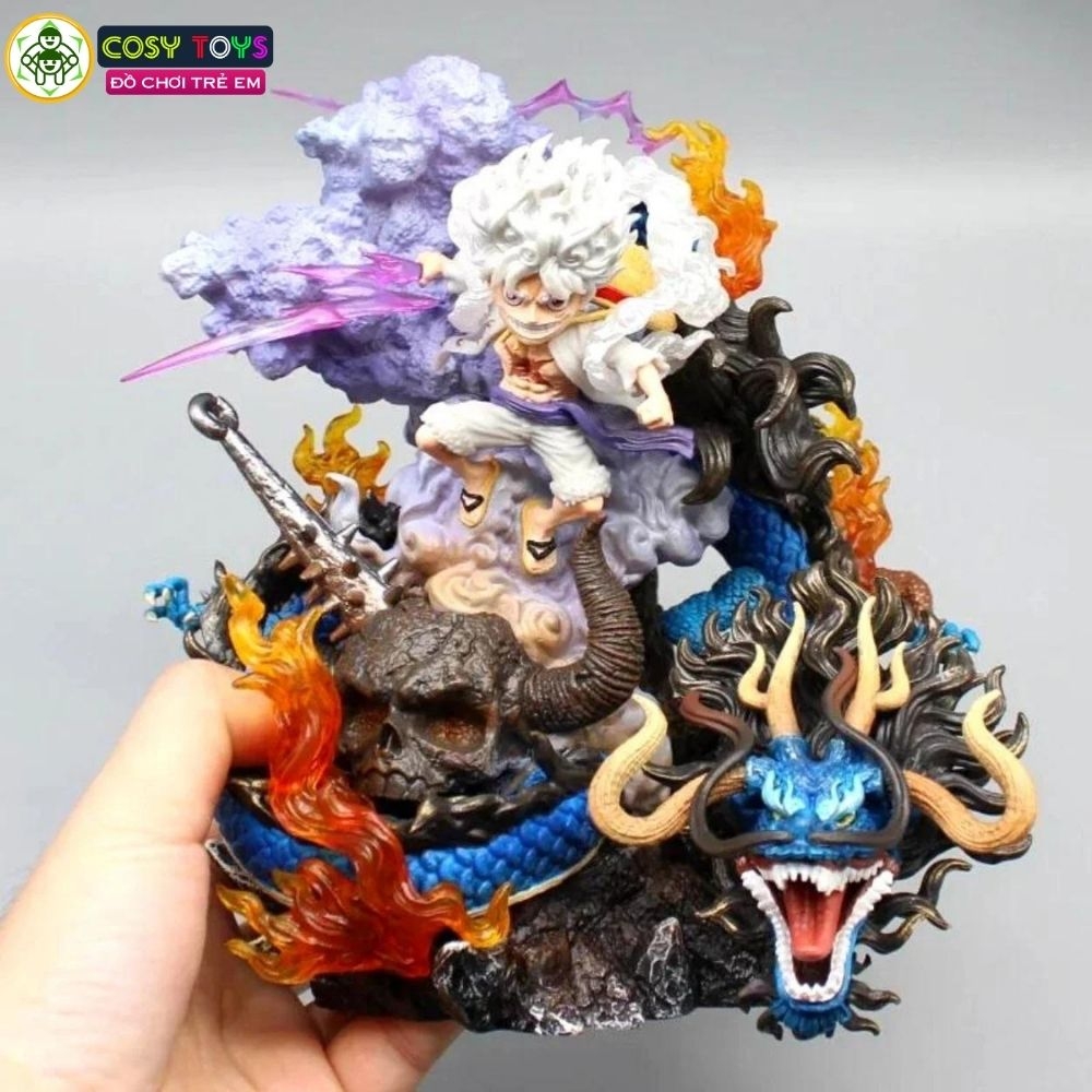 Mô hình OnePiece - Luffy Gear 5 đại chiến Kaido - cao 21cm - nặng 1kg , Figure OnePiece - có hộp màu