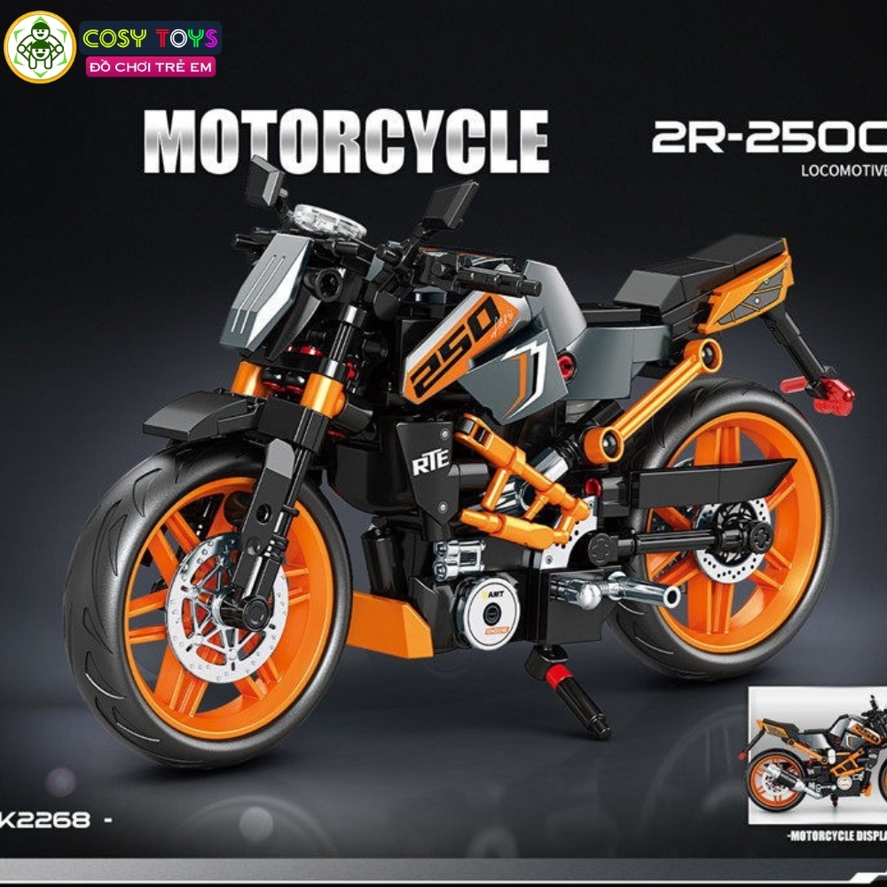 Đồ chơi lắp ghép xếp hình các mẫu xe moto thể thao với 329-341-343 mảnh ghép cho bé