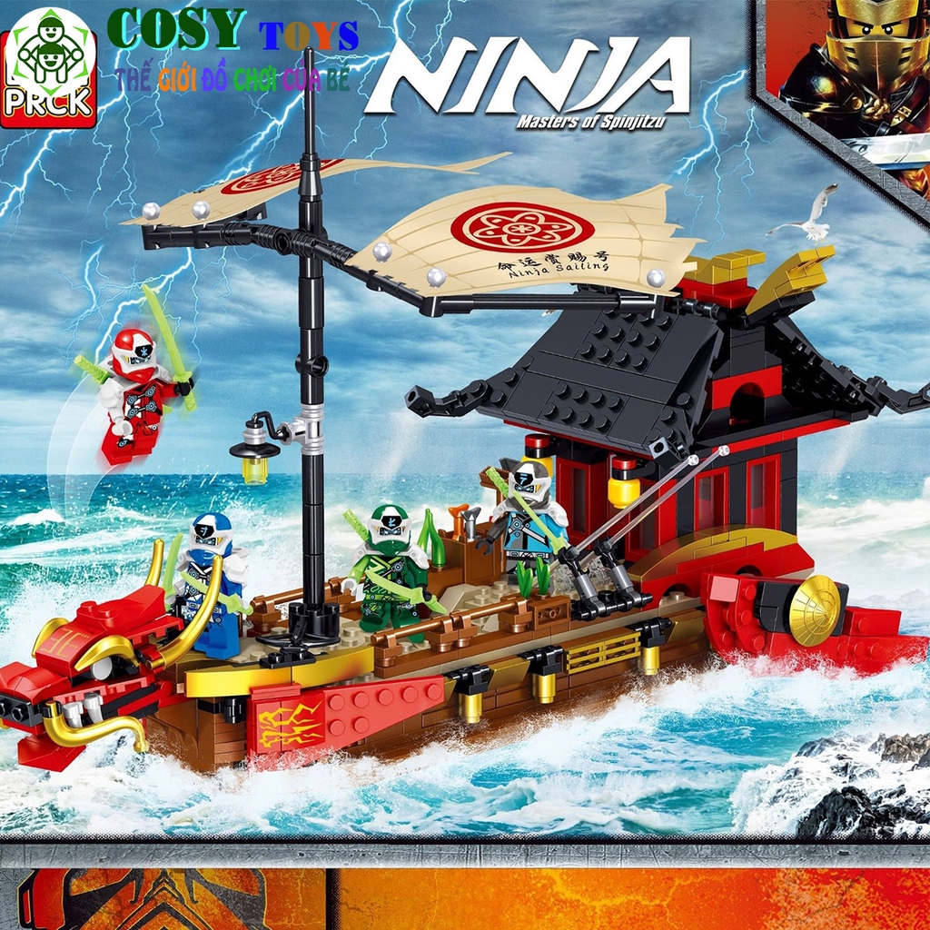 Đồ chơi lắp ghép xếp hình thuyền rồng Ninjago chiến đấu cỡ lớn mới nhất với hơn 705 pics