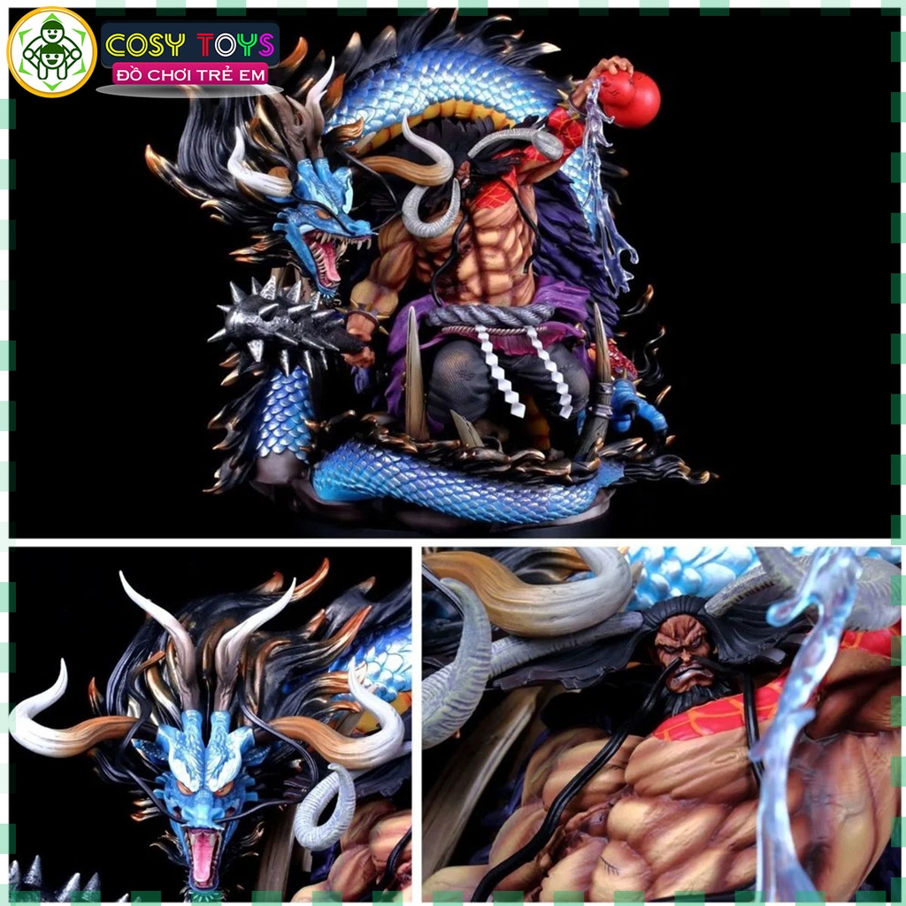Mô hình OnePiece Kaido có rồng uốn lượn xung quanh siêu đẹp cao cấp, mẫu cao 33cm, nặng 2,7kg - Figure OnePiece - Có Hộp carton xốp