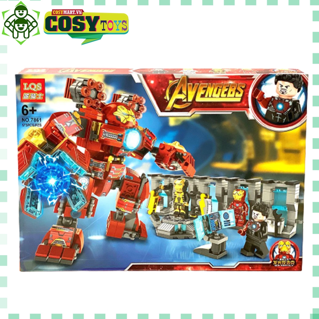 Hộp xếp hình lego Siêu anh hùng Iron Hulk đỏ (573pics)