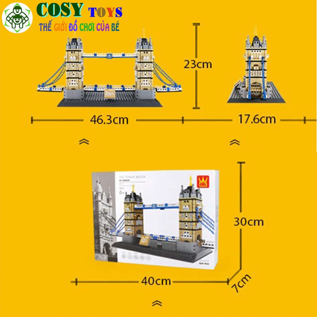 Bộ lắp ráp mô hình thành phố kem building blocks bằng gỗ 116 chi tiết   Giờ Chơi