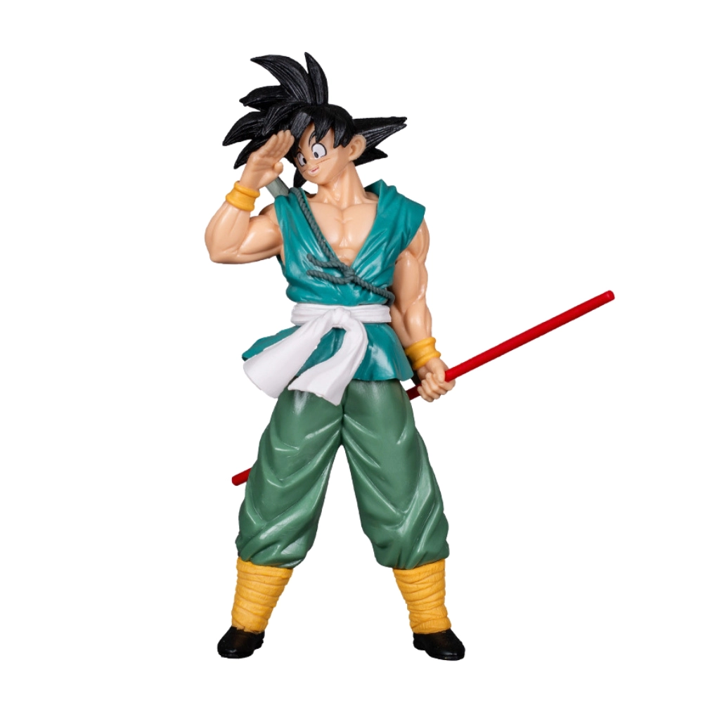Mô hình chiến binh Ngọc rồng áo xanh- Goku cầm gậy chào tạm biệt siêu đẹp