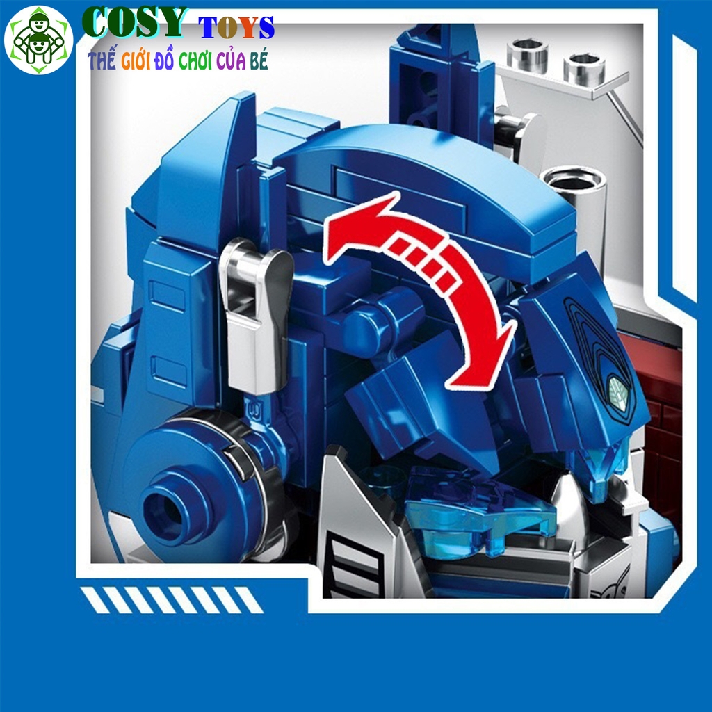 Đồ chơi xếp hình mô hình để bàn của Robot biến hình Transformers Optimus Prime với hơn 425 mảnh ghép