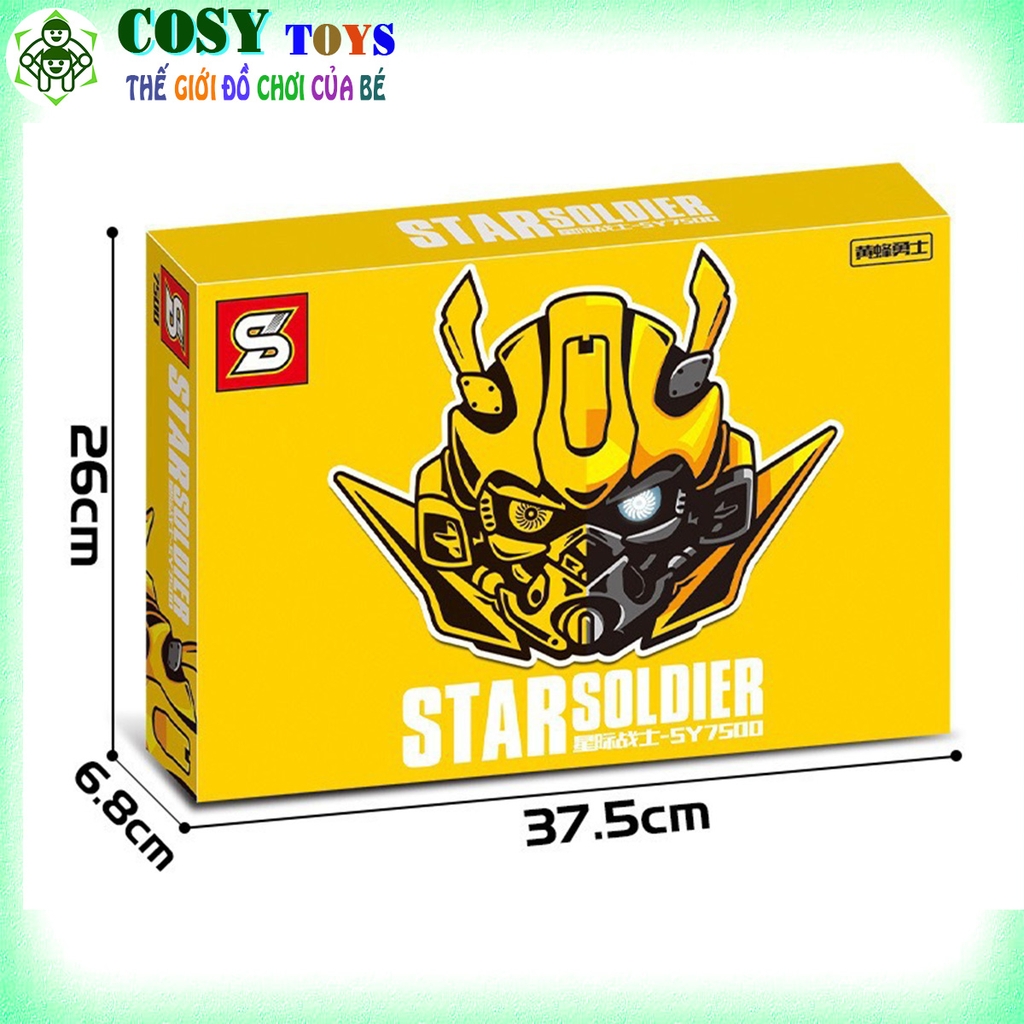 Đồ chơi xếp hình mô hình để bàn của Robot biến hình Transformers Bumblebee với hơn 397 mảnh ghép