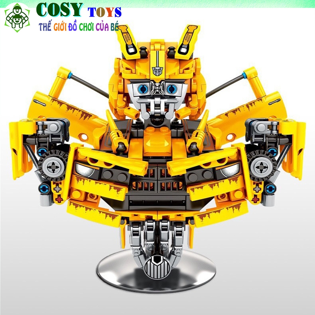 Đồ chơi xếp hình mô hình để bàn của Robot biến hình Transformers Bumblebee với hơn 397 mảnh ghép