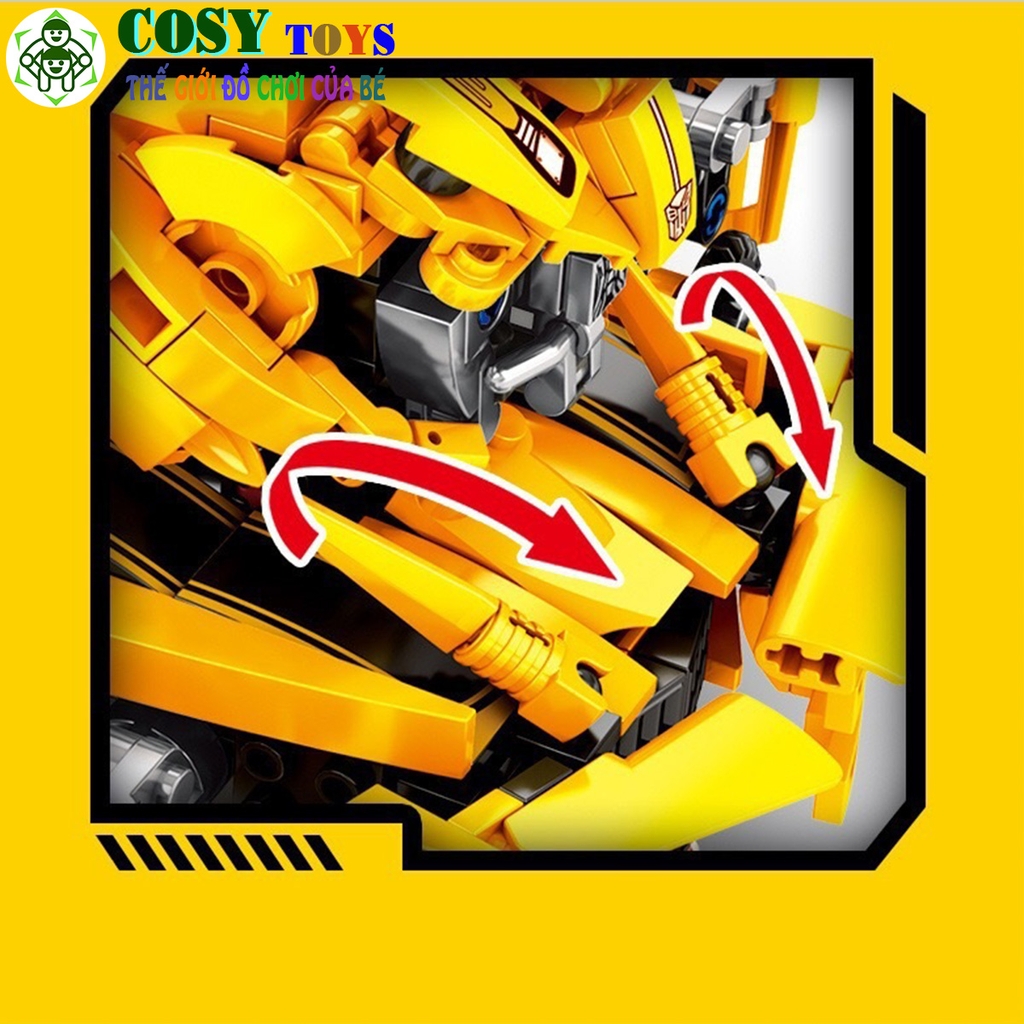 Đồ chơi xếp hình mô hình để bàn của Robot biến hình Transformers Bumblebee với hơn 397 mảnh ghép