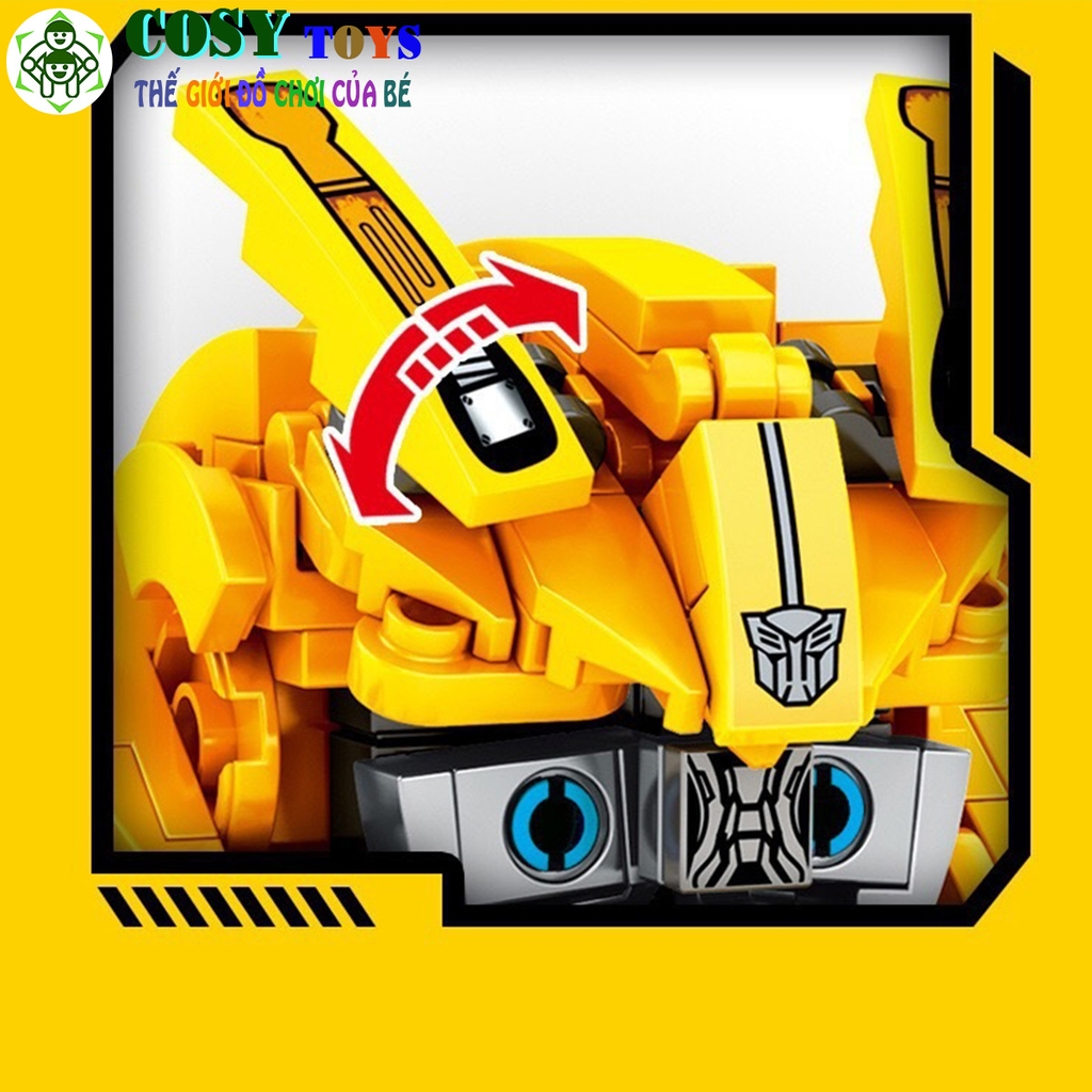 Đồ chơi xếp hình mô hình để bàn của Robot biến hình Transformers Bumblebee với hơn 397 mảnh ghép