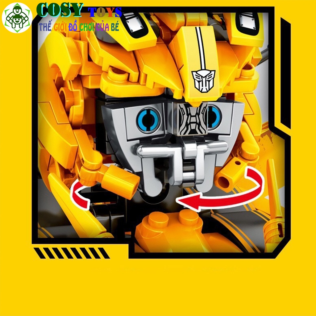 Đồ chơi xếp hình mô hình để bàn của Robot biến hình Transformers Bumblebee với hơn 397 mảnh ghép