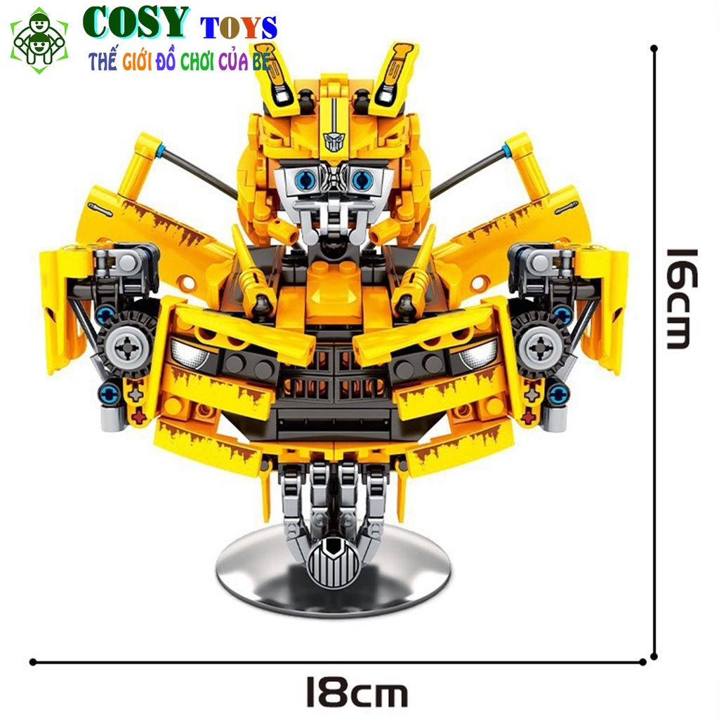 Đồ chơi xếp hình mô hình để bàn của Robot biến hình Transformers Bumblebee với hơn 397 mảnh ghép
