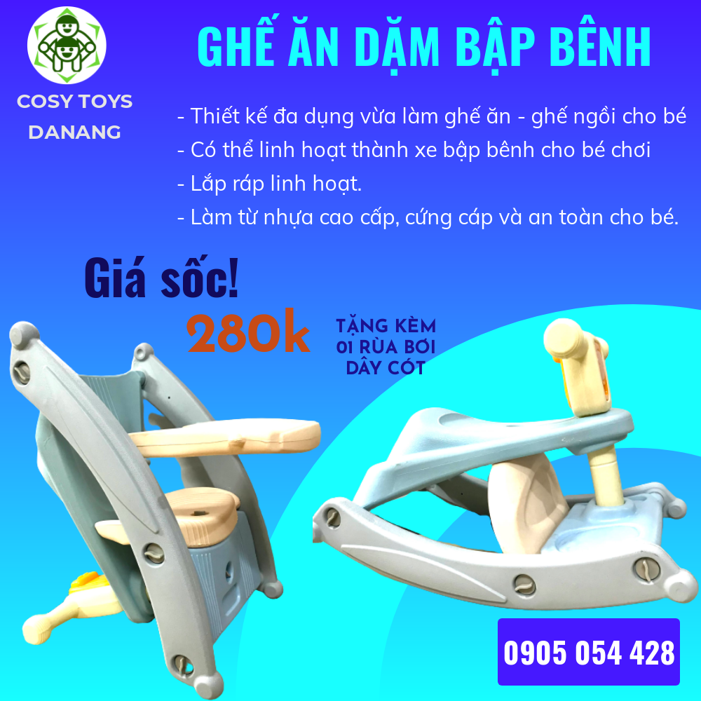 GHẾ ĂN DẶM BẬP BÊNH ĐA CHỨC NĂNG CHO TRẺ TỪ 3 TUỔI