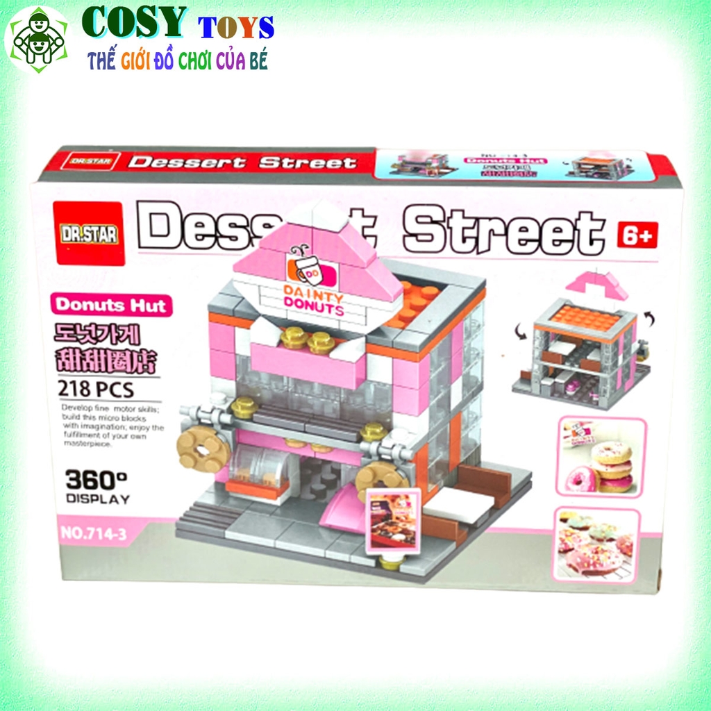 Đồ chơi xếp hình cửa hàng ẩm thực đường phố vơi 192 đến 224 mảnh ghép