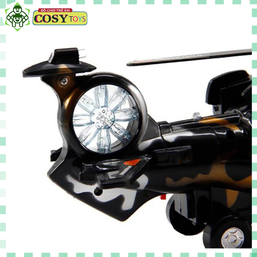 Đồ chơi mô hình máy bay trực thăng quân sự chạy pin có đèn và nhạc cho bé