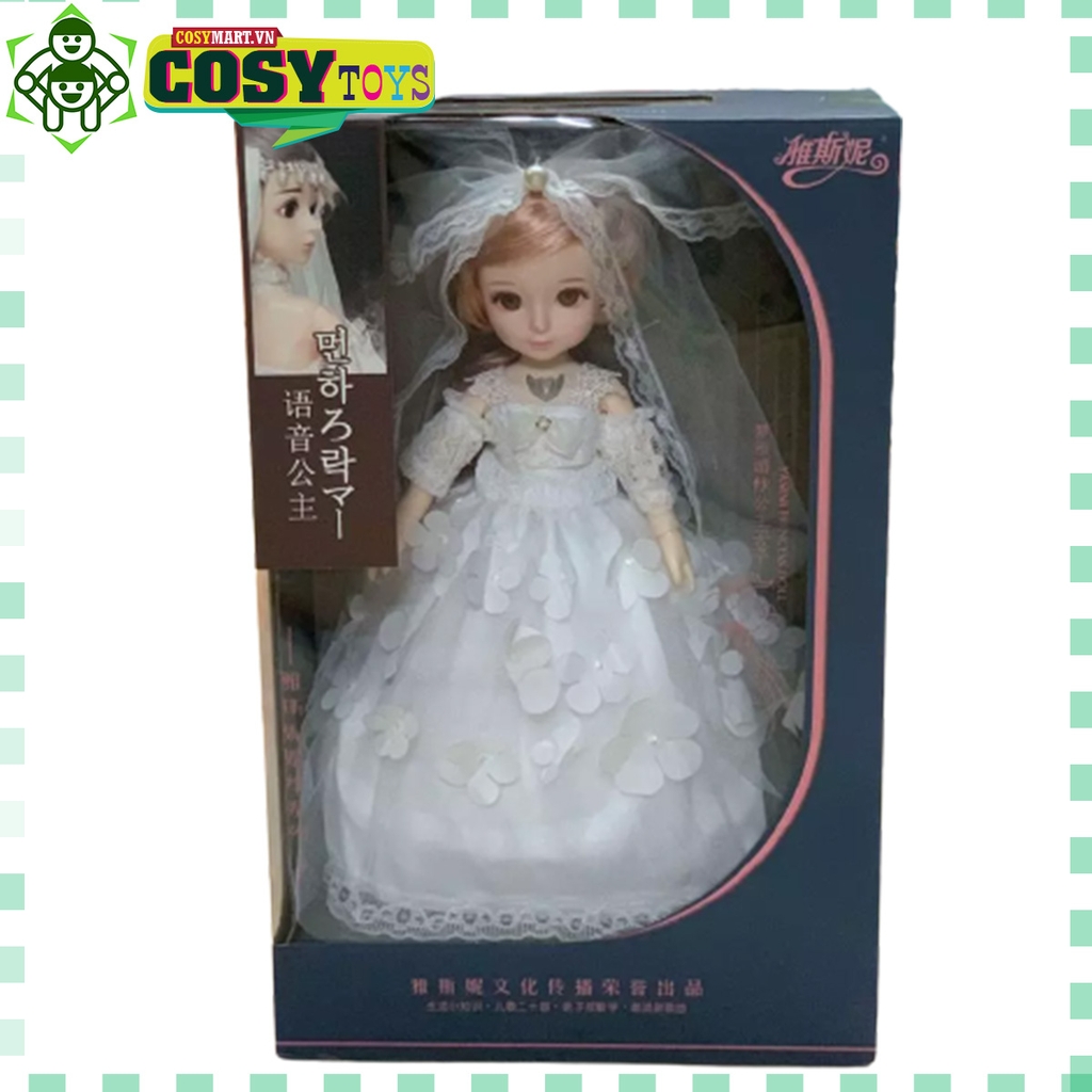 Hộp búp bê cô dâu bằng vải và nhựa mềm cao cấp