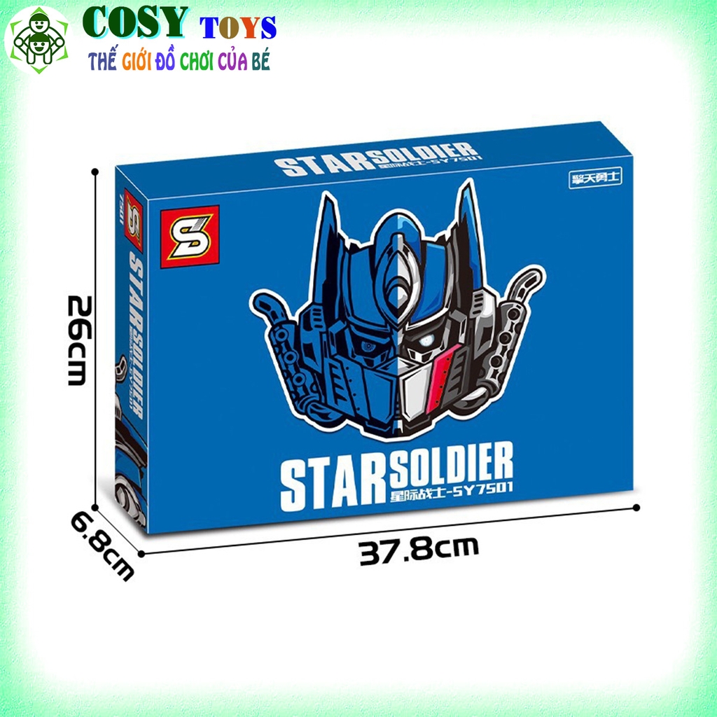 Đồ chơi xếp hình mô hình để bàn của Robot biến hình Transformers Optimus Prime với hơn 425 mảnh ghép