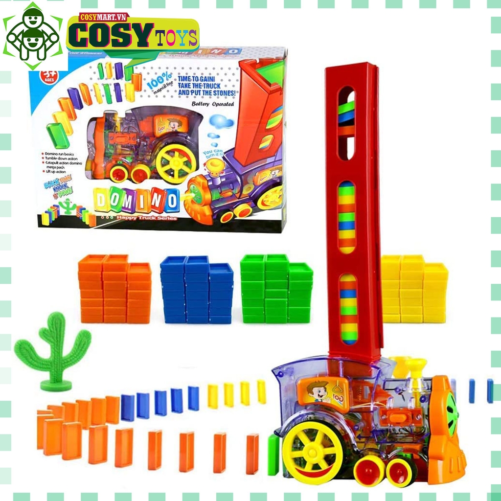 Đồ chơi xe lửa xếp domino với nhiều mẫu tàu cho bé
