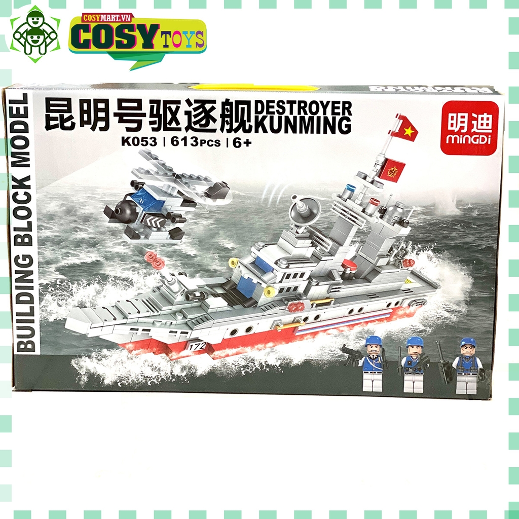 Đồ chơi lắp ghép xếp hình tàu tuần tra cao tốc trên biển với 613 mảnh ghép