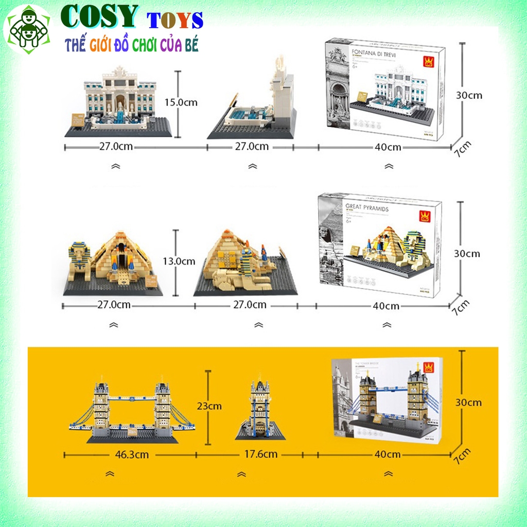 Đồ chơi lắp ghép building mô hình cầu tháp London mẫu lớn với 969 mảnh ghép