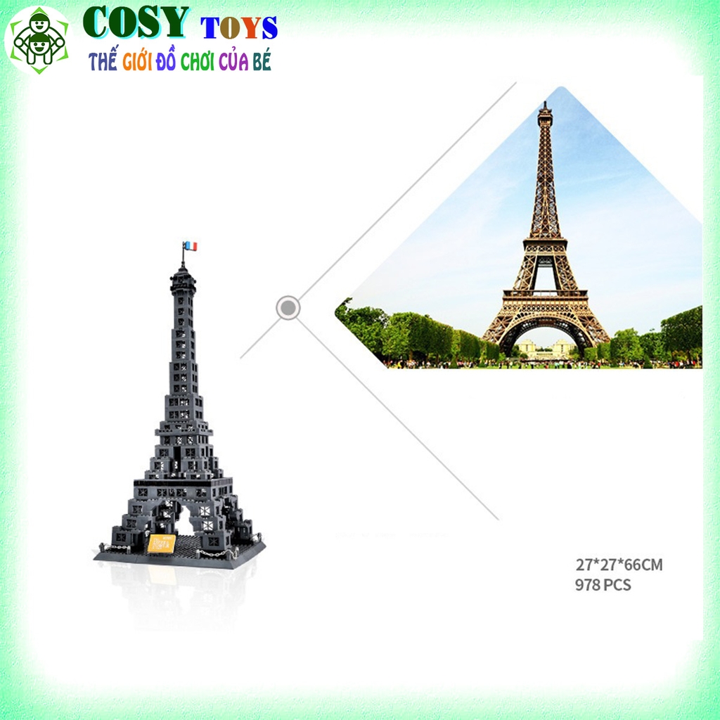 Đồ chơi lắp ghép xếp hình tháp Eiffel với 978 chi tiết Đồ chơi trẻ ...