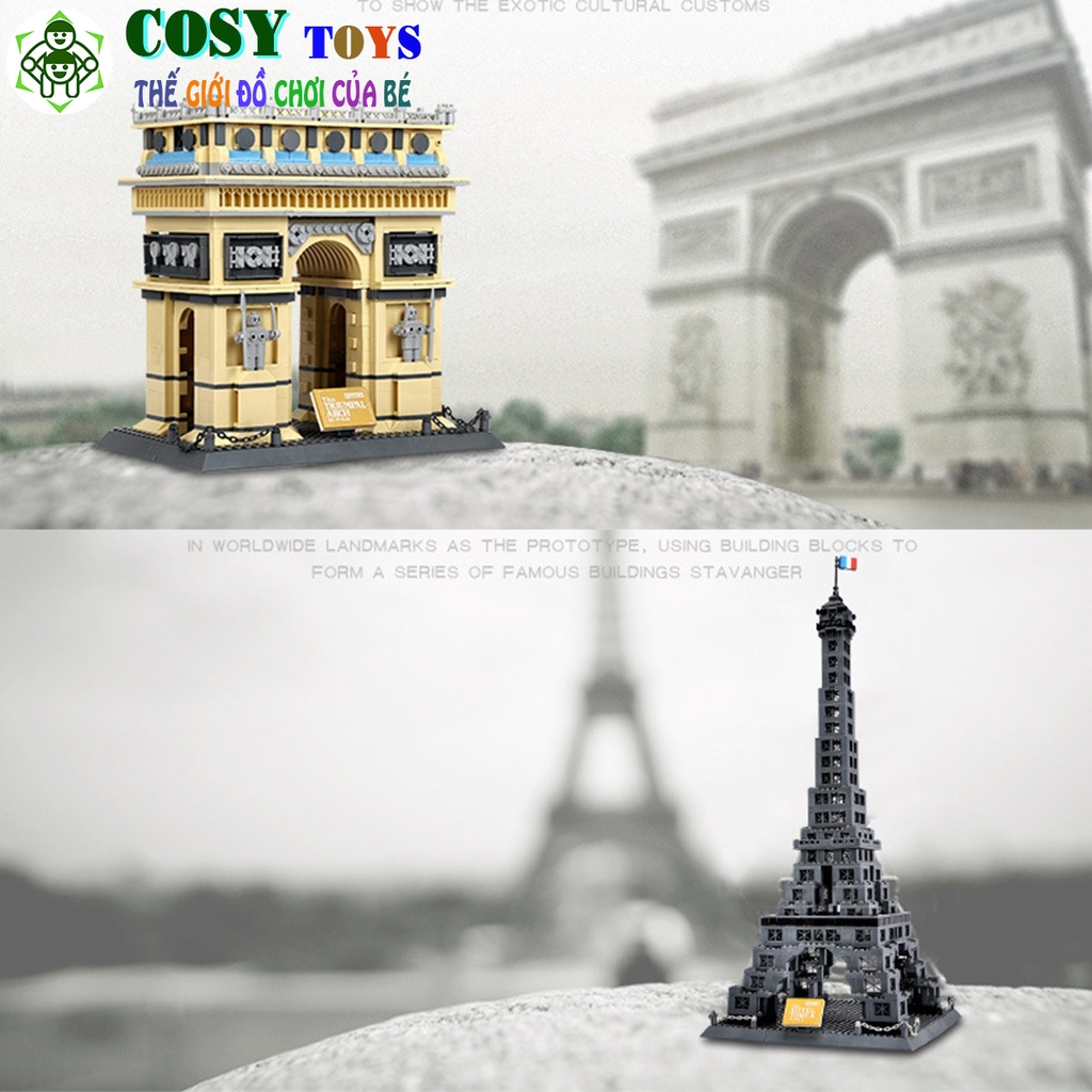 Đồ chơi lắp ghép xếp hình tháp Eiffel với 978 chi tiết