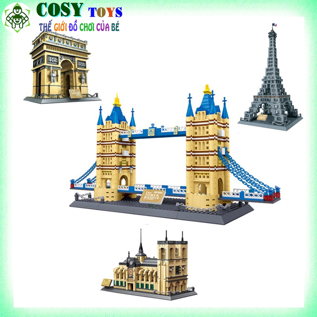 Đồ chơi lắp ghép xếp hình tháp Eiffel với 978 chi tiết