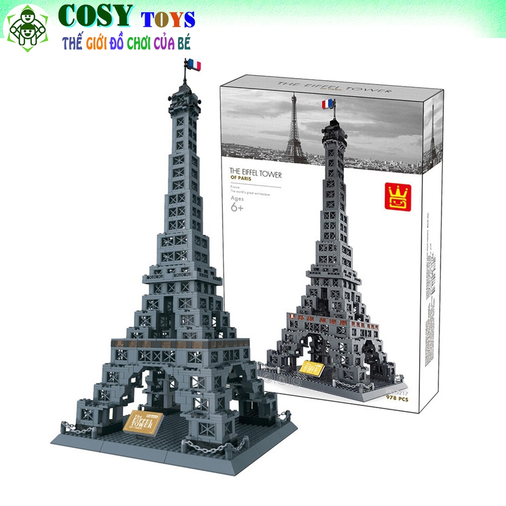 Đồ chơi lắp ghép xếp hình tháp Eiffel với 978 chi tiết