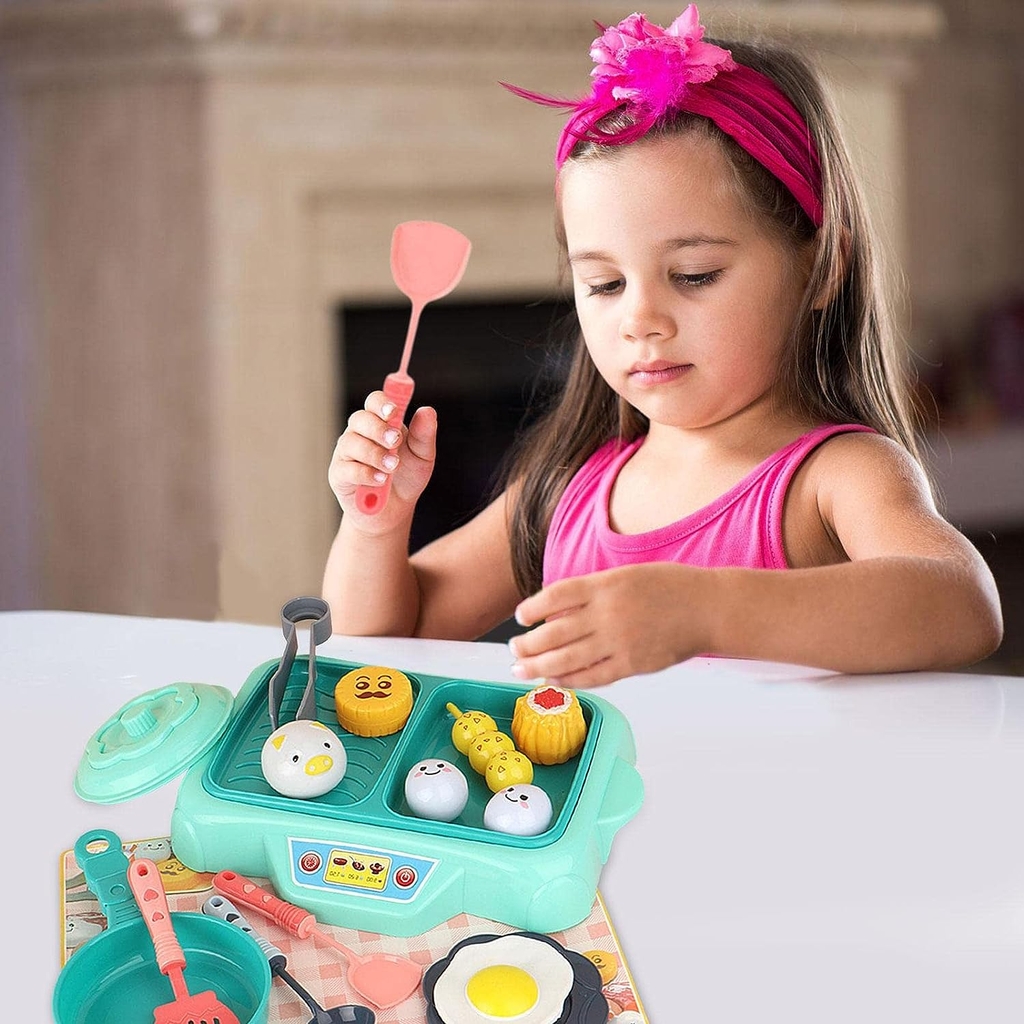 Gói đồ dùng nhà bếp kèm mô hình đồ ăn, bếp nấu...cho bé