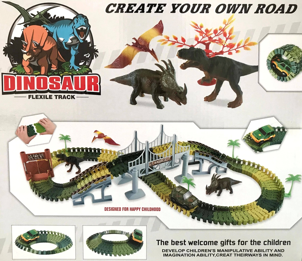 Đồ chơi mô hình lắp ráp đường ray khủng long