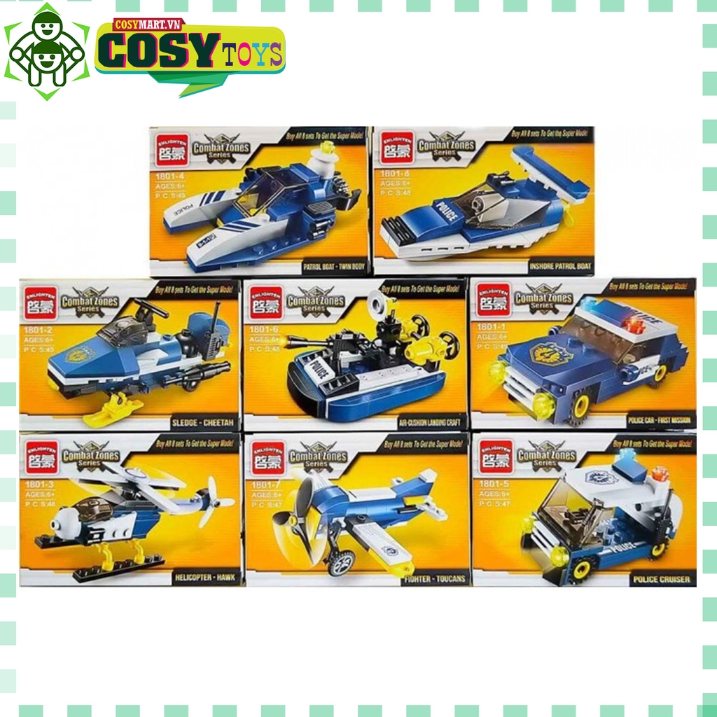 Đồ chơi lắp ghép xếp hình trực thăng vũ trang cao cấp 8 trong 1 với 390 chi tiết cho bé