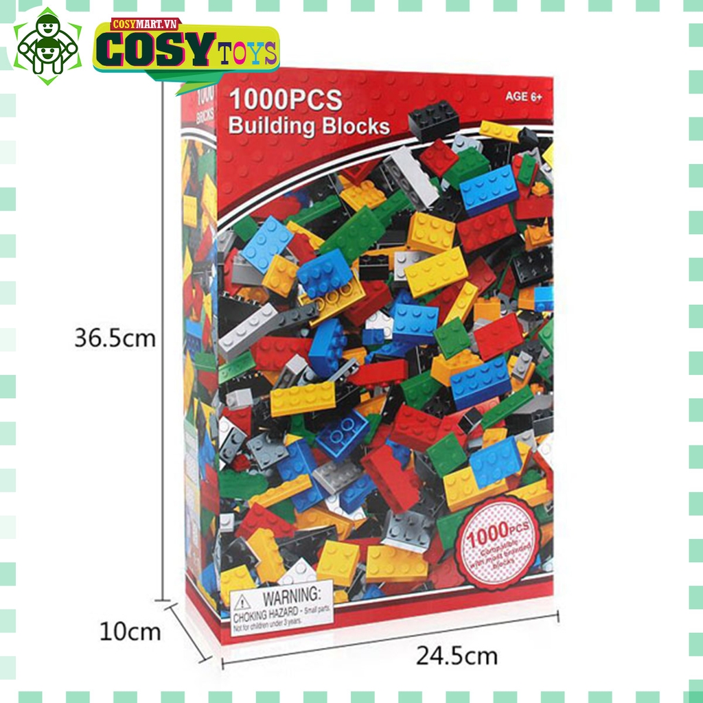 Bộ đồ chơi xếp hình lắp ráp 1000 chi tiết đủ mẫu cho bé