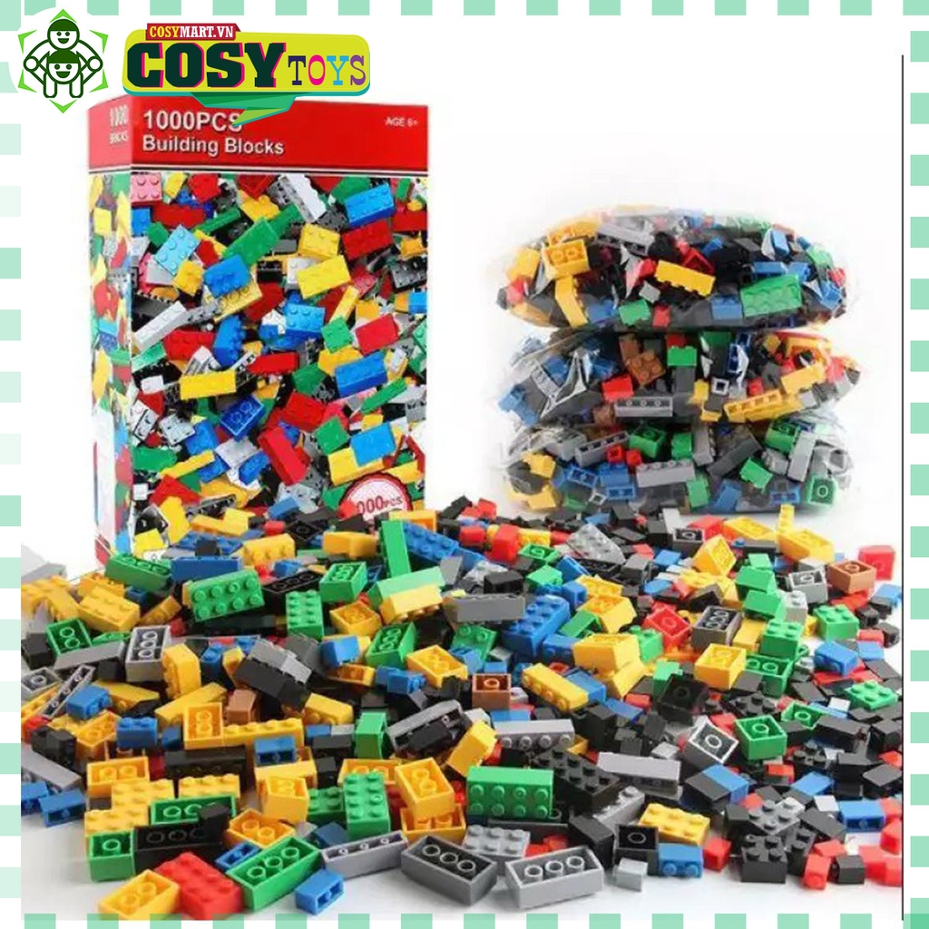 Bộ đồ chơi xếp hình lắp ráp 1000 chi tiết đủ mẫu cho bé
