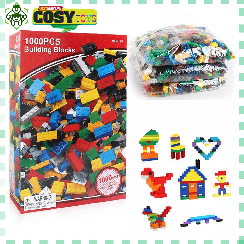 Bộ đồ chơi xếp hình lắp ráp 1000 chi tiết đủ mẫu cho bé