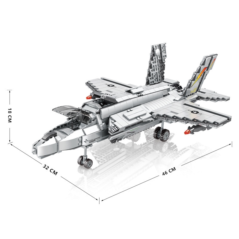 Đồ chơi lắp ghép xếp hình lắp ráp máy bay F35 Air Lightning với 1600 chi tiết