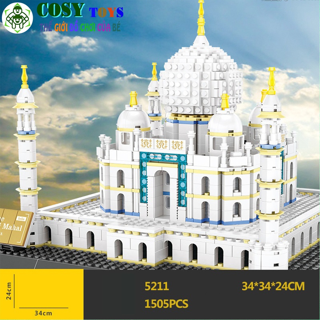 Đồ chơi lắp ghép xếp hình đền Taj Mahal of Agra với 1505 chi tiết