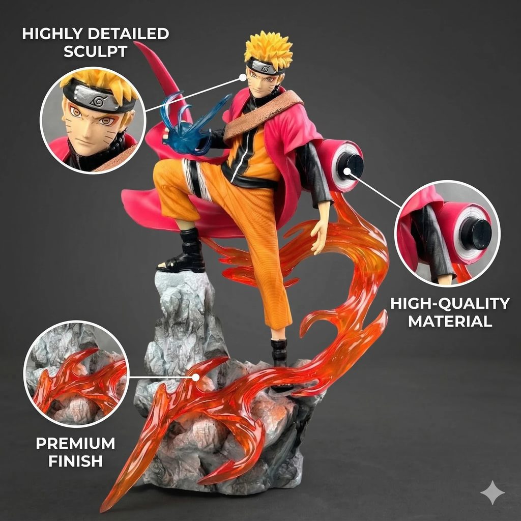 Mô hình Ninja - hiền nhân trạng thái đứng trên núi kèm hiệu ứng đẹp - Cao 23cm